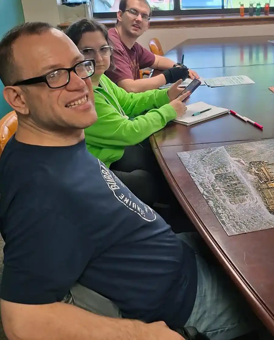 Participant working with a puzzle